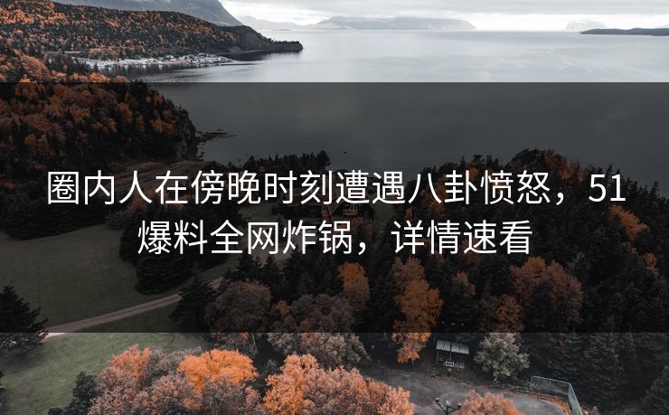 圈内人在傍晚时刻遭遇八卦愤怒,51爆料全网炸锅,详情速看 圈内人在傍晚时刻遭遇八卦愤怒,51爆料全网炸锅,详情速看