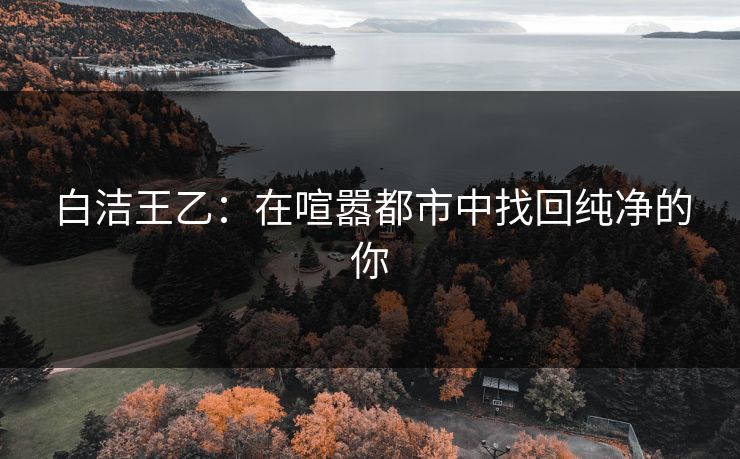 白洁王乙：在喧嚣都市中找回纯净的你