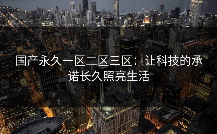 国产永久一区二区三区：让科技的承诺长久照亮生活