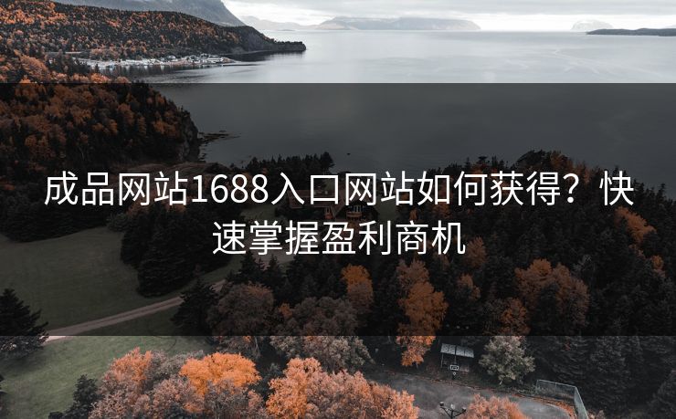 成品网站1688入口网站如何获得？快速掌握盈利商机