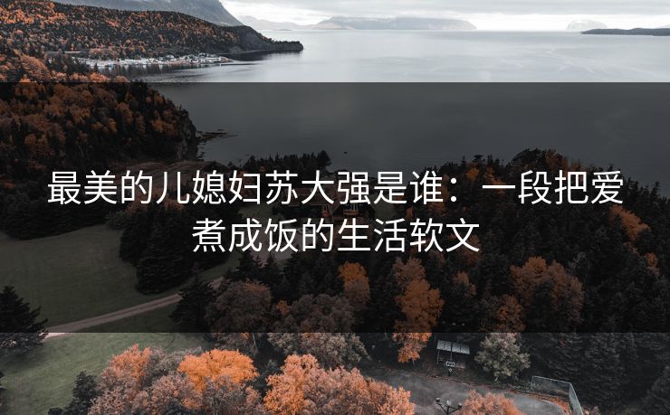 最美的儿媳妇苏大强是谁:一段把爱煮成饭的生活软文 最美的儿媳妇苏大强是谁:一段把爱煮成饭的生活软文
