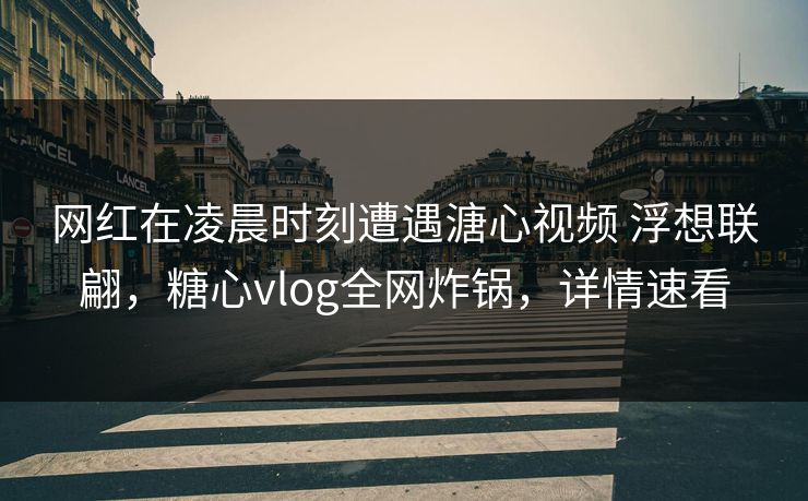 网红在凌晨时刻遭遇溏心视频 浮想联翩，糖心vlog全网炸锅，详情速看